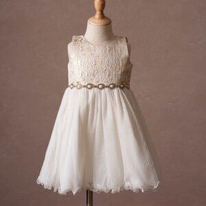 American Princess gold and white tulle shimmer, 2t